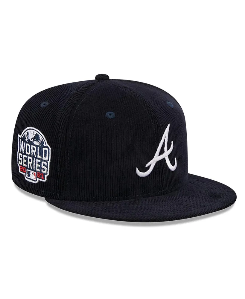 Men's New Era Navy Atlanta Braves Throwback Corduroy 59FIFTY Fitted Hat