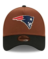 Men's New Era Brown, Black New England Patriots Harvest A-Frame Super Bowl Xxxvi 9FORTY Adjustable Hat