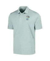 Men's Ahead Green Wgc-Dell Technologies Match Play Airstream Essential Feed Striped Polo Shirt