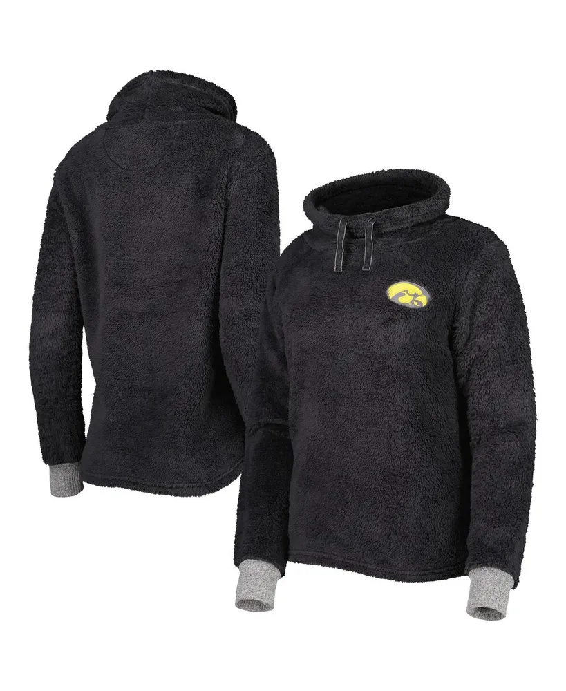 Women's Charcoal Iowa Hawkeyes Fluffy Cowl Pullover Hoodie