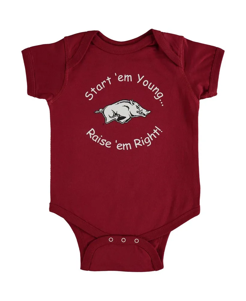 Newborn and Infant Boys Girls Cardinal Arkansas Razorbacks Start 'Em Young Bodysuit