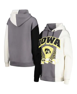 Women's Gameday Couture Black Iowa Hawkeyes Hall of Fame Colorblock Pullover Hoodie