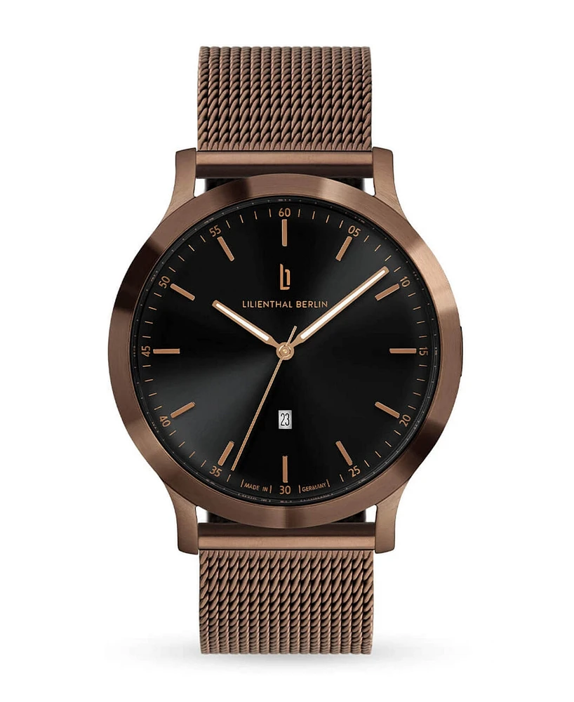 Lilienthal Berlin Men's Huxley Bronze Black Bronze Stainless Steel Mesh Watch 40mm