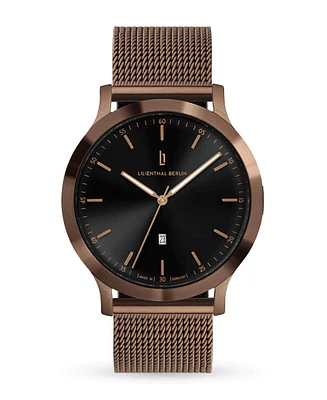 Lilienthal Berlin Men's Huxley Bronze Black Bronze Stainless Steel Mesh Watch 40mm