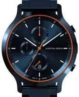 Lilienthal Berlin Men's Blue Orange Chronograph Blue Stainless Steel Link Watch 42mm