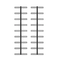 Wall-mounted Wine Racks for 18 Bottles 2 pcs Black Iron