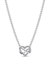 Pandora Moments Sterling Silver Sparkling Cubic Zirconia Infinity Heart Collier Necklace