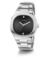 Guess Men's Analog Silver-Tone Stainless Steel Watch 42mm