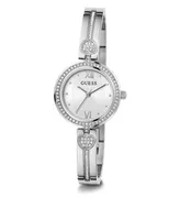 Guess Women's Analog Silver-Tone Stainless Steel Watch 27mm - Silver