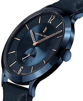 Lilienthal Berlin Men's The Classic Blue Rose Gold Navy Blue Leather Watch 42mm