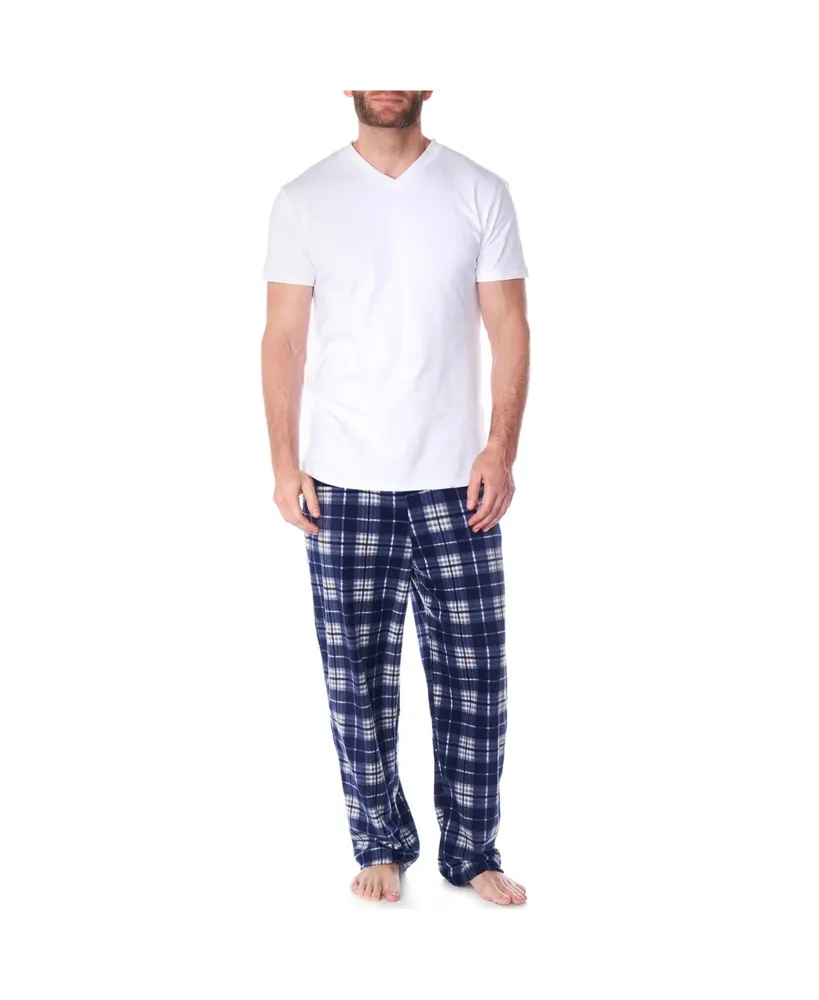 Alpine Swiss Men's Pajama Set Cotton Top Flannel Fleece Pants Pj Lounge  Sleepwear