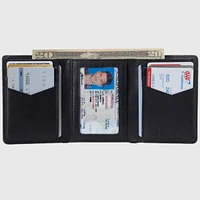Alpine Swiss Mens Leon Trifold Wallet Rfid Safe Bifold Genuine Leather Id Window