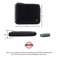 Alpine Swiss Mens Womens Rfid Blocking Zipper Wallet Leather Zip Around Bifold