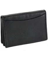 Alpine Swiss Expandable Business Card Case Genuine Leather Front Pocket Wallet