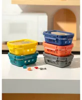 Genicook 5 Pc Glass Container Set with Silicone Wrap
