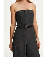 Nocturne Women's Belted Striped Jumpsuit