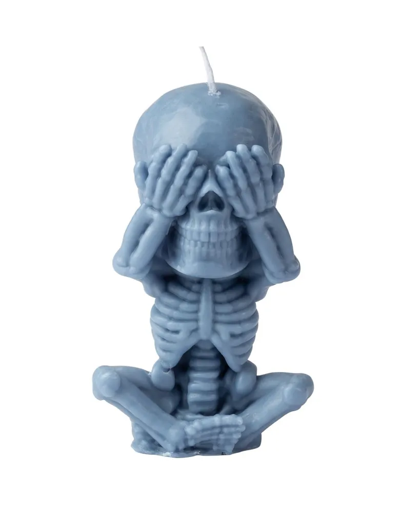 Ventray Halloween 4" Skull Covering Eyes Spooky Candles for Halloween Decoration