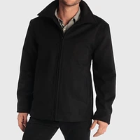 Alpine Swiss Grant Mens 28" Open Bottom Jacket Wool Blend Jd Bomber Zippered