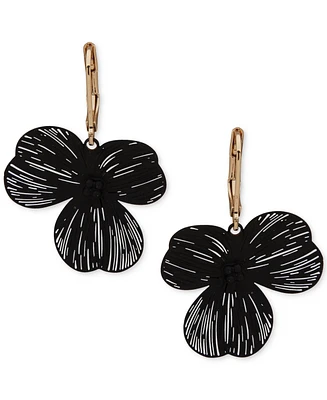 lonna & lilly Gold-Tone Open Flower Leverback Drop Earrings