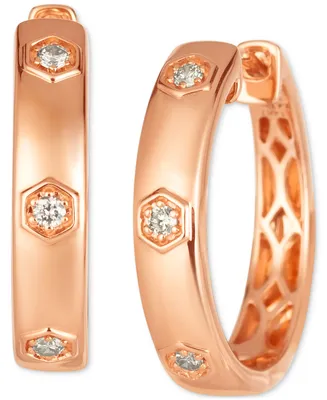 Le Vian Anywear Everywear Nude Diamond Small Hoop Earrings (1/6 ct. t.w.) 14k Gold, 0.82" (Also Available Rose Gold or White Gold)