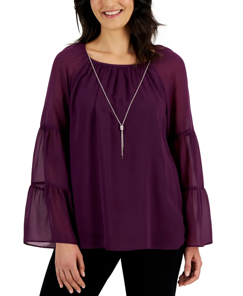 Jm Collection Women's Solid Tiered Necklace Top, Created for Macy's