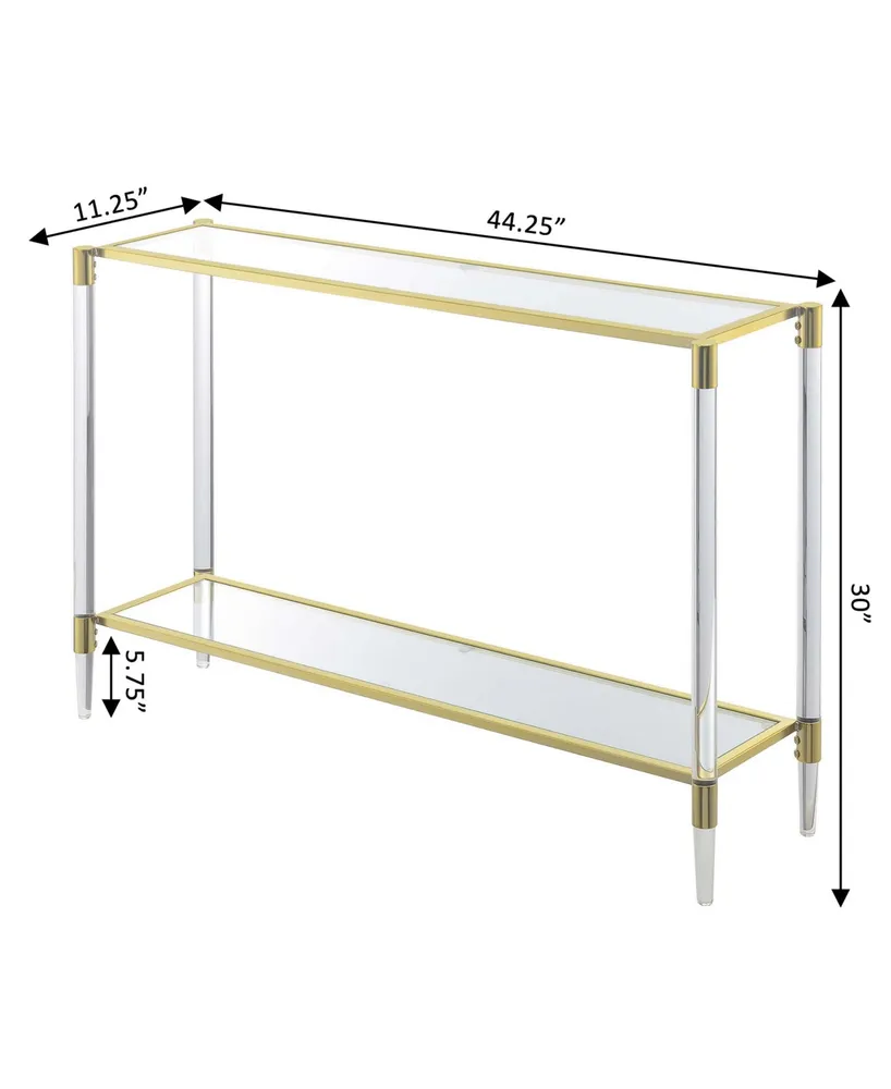Convenience Concepts 44.25" Glass Royal Crest 2 Tier Acrylic Console Table