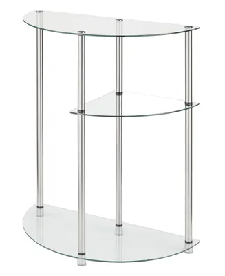 Designs2Go Classic Glass 3 Tier Display Entryway Hall Table