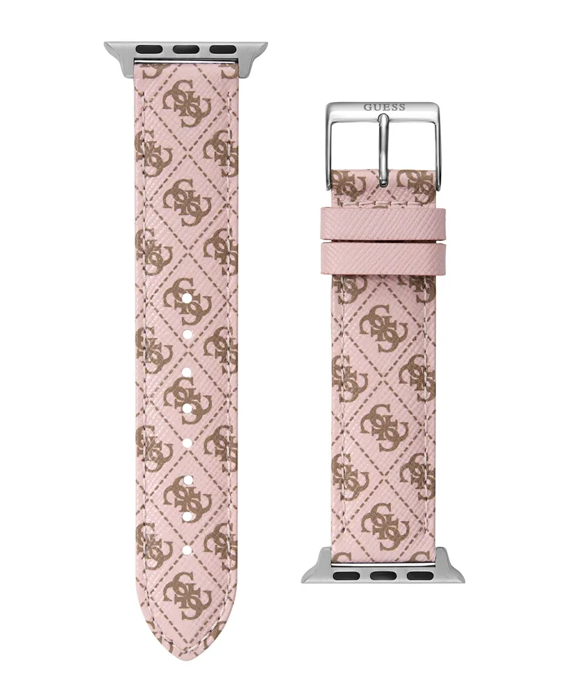 Guess Women's Pink Genuine Leather Apple Watch Strap 38mm-40mm