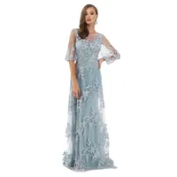 Lara Cape Sleeves A-line Lace Gown