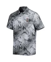 Men's Tommy Bahama Black Ohio State Buckeyes Coast Luminescent Fronds Camp Button-Up Shirt