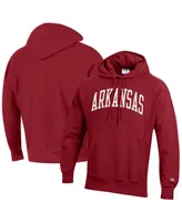 Men's Champion Cardinal Arkansas Razorbacks Team Arch Reverse Weave Pullover Hoodie