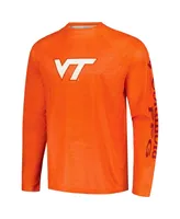 Men's Columbia Orange Virginia Tech Hokies Pfg Terminal Tackle Omni-Shade Raglan Long Sleeve T-shirt