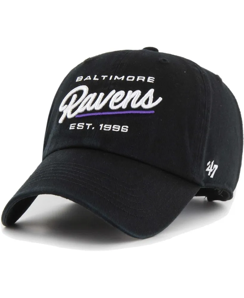 Women's '47 Brand Black Baltimore Ravens Sidney Clean Up Adjustable Hat