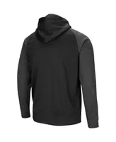 Men's Colosseum Black UConn Huskies Blackout 3.0 Tonal Raglan Full-Zip Hoodie