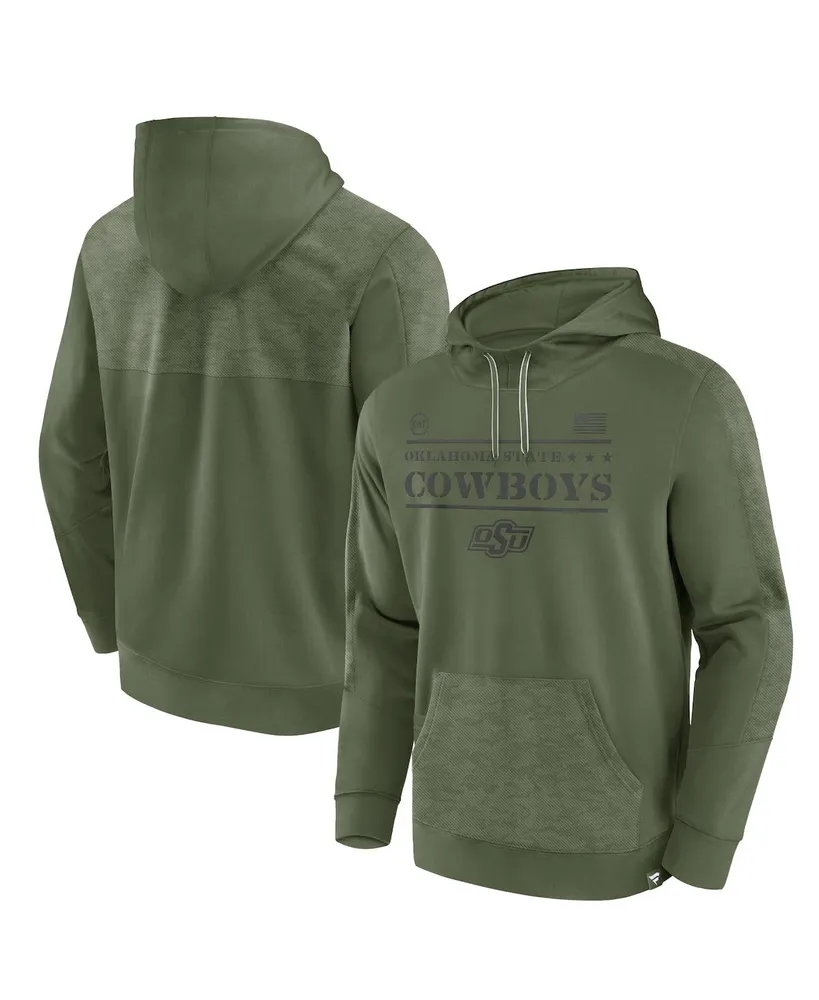 Men's Fanatics Olive Oklahoma State Cowboys Oht Military-Inspired Appreciation Stencil Pullover Hoodie