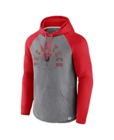 Men's Fanatics Red, Heather Gray Texas Tech Red Raiders Wrap Up Raglan Pullover Hoodie