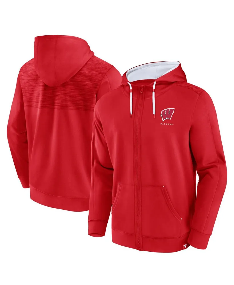 Men's Fanatics Red Wisconsin Badgers Power Index Full-Zip Hoodie