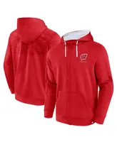 Men's Fanatics Red Wisconsin Badgers Power Index Full-Zip Hoodie