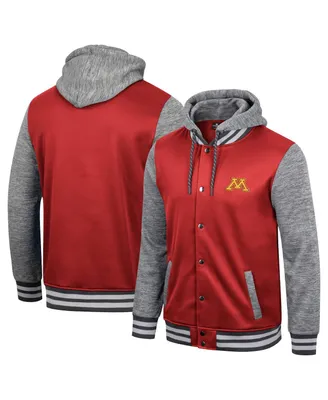 Men's Colosseum Maroon Minnesota Golden Gophers Robinson Hoodie Full-Snap Jacket