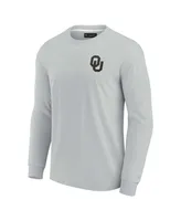 Men's and Women's Fanatics Signature Gray Oklahoma Sooners Super Soft Long Sleeve T-shirt