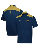 Men's Under Armour Navy Notre Dame Fighting Irish Motivate Half-Zip Jacket