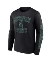 Men's Fanatics Michigan State Spartans Distressed Arch Over Logo Long Sleeve T-shirt