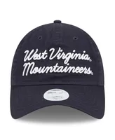 Women's New Era Navy West Virginia Mountaineers Script 9TWENTY Adjustable Hat