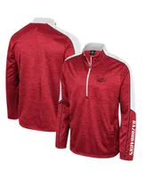 Men's Colosseum Cardinal Arkansas Razorbacks Marled Half-Zip Jacket