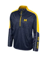 Men's Colosseum Navy Michigan Wolverines Marled Half-Zip Jacket