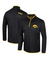 Men's Colosseum Black Iowa Hawkeyes Wright Quarter-Zip Windshirt