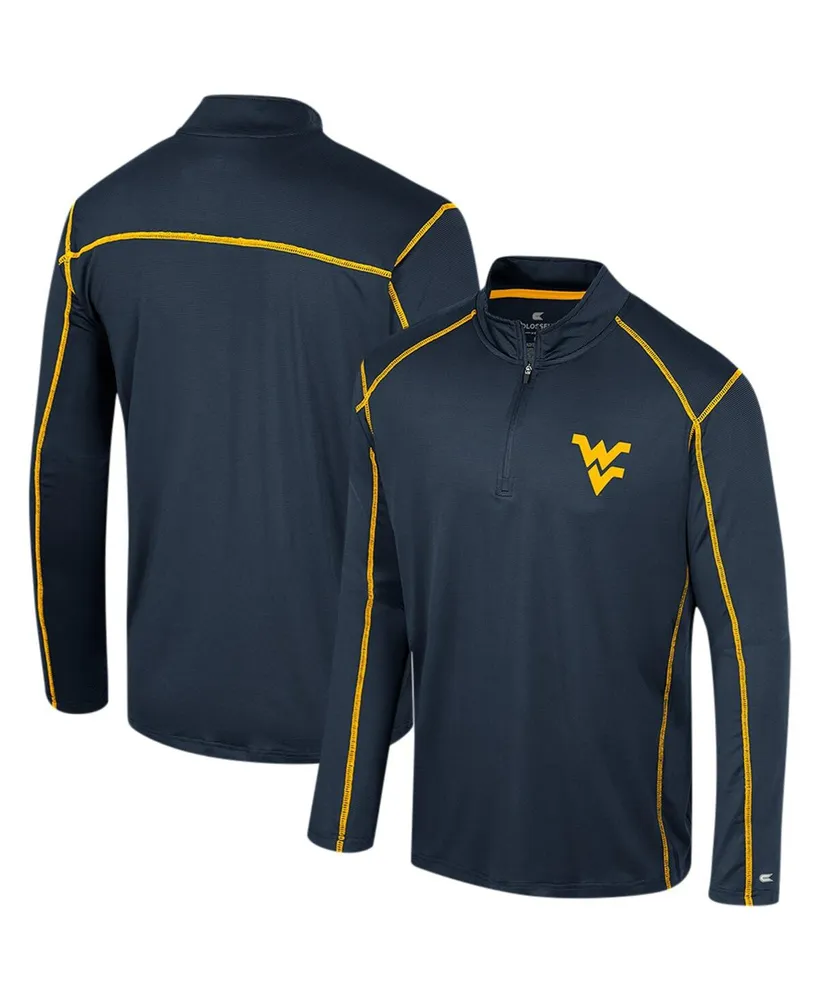 Men's Colosseum Navy West Virginia Mountaineers Cameron Quarter-Zip Windshirt