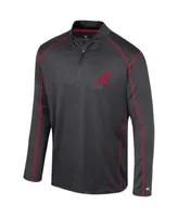 Men's Colosseum Black Alabama Crimson Tide Cameron Quarter-Zip Windshirt