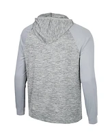 Men's Colosseum Gray Rutgers Scarlet Knights Cybernetic Raglan Quarter-Zip Hooded Top