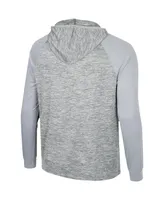 Men's Colosseum Gray Syracuse Orange Cybernetic Raglan Quarter-Zip Hooded Top